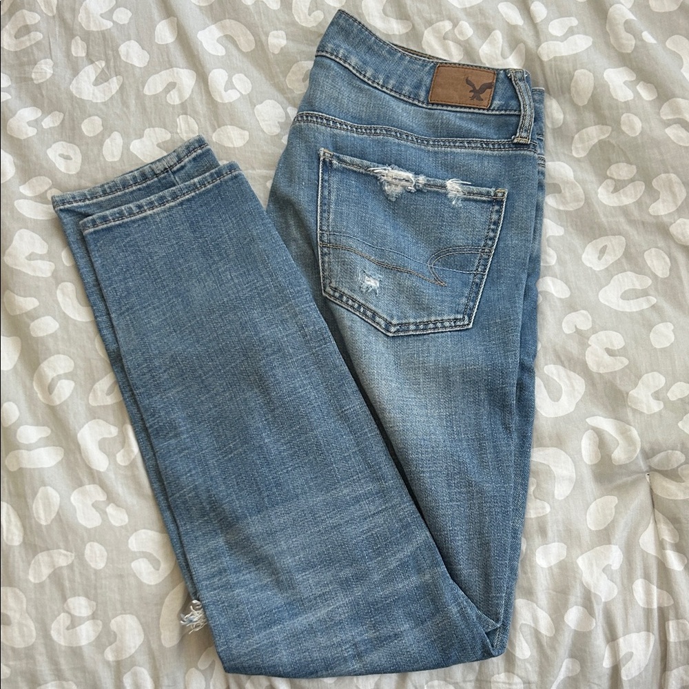 Blue Distressed American Eagle Jeans